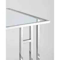 Журнальный столик 50*32 БОСТОН прозрачное стекло сталь серебро