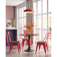 Стул TOLIX WOOD красный глянцевый