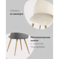 Стул Лион велюр голубой