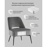 Кресло лаунж Бостон велюр тёмно-серый
