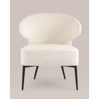 Кресло лаунж Royal Stripes велюр молочный