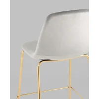 Стул полубарный Валенсия SN велюр серый золотые ножки
