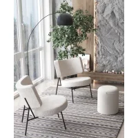 Кресло District Lounge букле белый