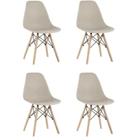 Стул Eames Style DSW бежевый x4 (разборный каркас)