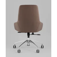 Кресло офисное TopChairs Soulo светло-серый, коричневый