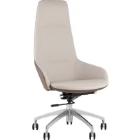 Кресло руководителя TopChairs Soulo светло-серый, коричневый