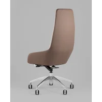 Кресло руководителя TopChairs Soulo светло-серый, коричневый