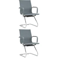 Кресло для посетителей TopChairs Visit серое 2 шт.