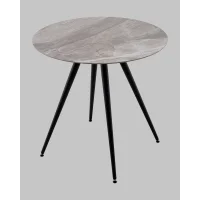 Стол Ники круглый столешница керамика Italian light grey 800