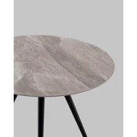 Стол Ники круглый столешница керамика Italian light grey 900