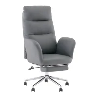 Кресло руководителя TopChairs Solid с оттоманкой серый