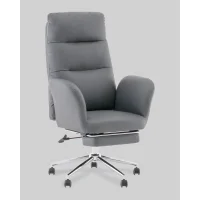 Кресло руководителя TopChairs Solid с оттоманкой серый