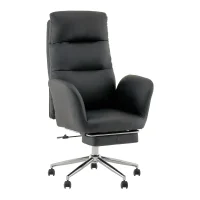Кресло руководителя TopChairs Solid с оттоманкой черный