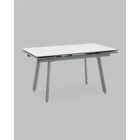 Стол Тайл 140-200/85/75 столешница Snow white подстолье металл серый