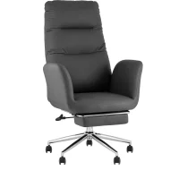 Кресло руководителя TopChairs Solid NC с оттоманкой серый