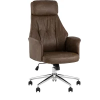 Кресло офисное TopChairs Neoma коричневый экокожа