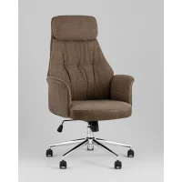 Кресло офисное TopChairs Neoma коричневый экокожа ткань