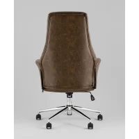 Кресло офисное TopChairs Neoma коричневый экокожа ткань