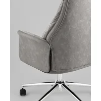Кресло офисное TopChairs Neoma светло-серый экокожа ткань