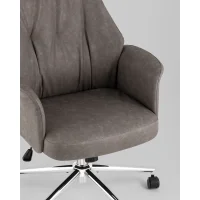 Кресло офисное TopChairs Neoma серый экокожа