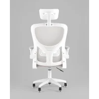 Кресло офисное TopChairs Core серый с подголовником пластик белый