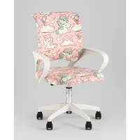 Кресло офисное TopChairs Simple SN Junior принт Unicorns пластик белый