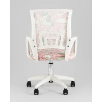 Кресло офисное TopChairs Simple SN Junior принт Unicorns пластик белый