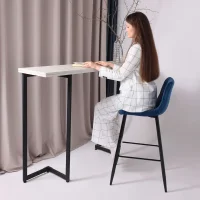 Стул барный Stella, синий, велюр
