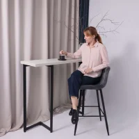 Стул барный Stella, серый, велюр