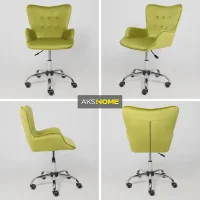 Кресло поворотное Bella, оливковый, велюр