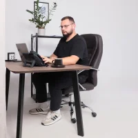 Кресло поворотное Richard New, коричневый, экокожа
