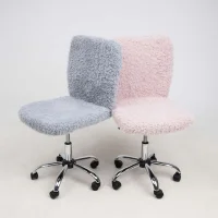 Кресло поворотное Fluffy, серый, искусственный мех