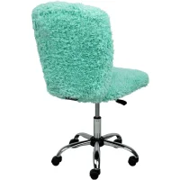 Кресло поворотное Fluffy, мятный, искусственный мех