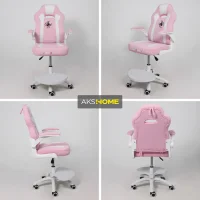 Кресло поворотное ELEN, ткань, розовый