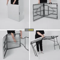 Стол садовый складной, белый, hdpe-пластик, длина 152 см