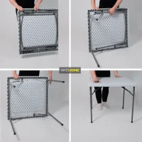 Стол садовый складной, белый, hdpe-пластик, квадратный