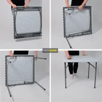 Стол садовый складной, белый, hdpe-пластик, квадратный