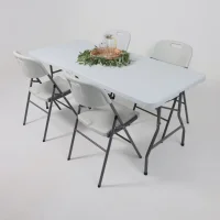 Стол садовый складной, белый, hdpe-пластик, длина 180 см