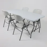 Стол садовый складной, белый, hdpe-пластик, длина 180 см