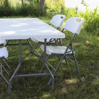 Стол садовый складной, белый, hdpe-пластик, длина 180 см