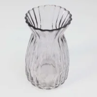 Ваза стеклянная BOW, серый, 9*20см