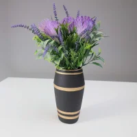 Ваза керамическая STORM, черный, 11*11*20см