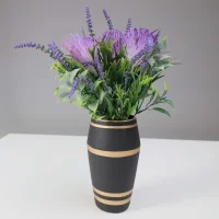 Ваза керамическая STORM, черный, 12*12*24,5см