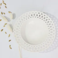 Тарелка глубока DELICATE, фарфор, белый, 20,3*3,8см