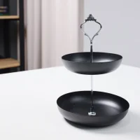 Декоративная этажерка CANDY, черный, 2 уровня, 23*13*16см