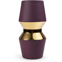 Ваза керамическая ASTOR, фиолетовый+золотой, 12*25см