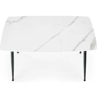 Стол обеденный HALMAR MARCO белый мрамор/черный 120/70