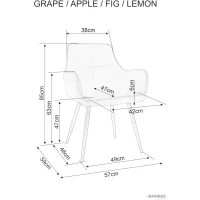 Стул SIGNAL APPLE Velvet Bluvel 86 синий/черный