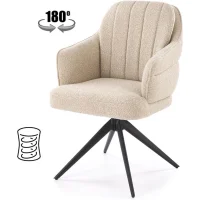 Стул HALMAR K570 бежевый/черный, поворотный