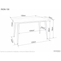 Стол обеденный SIGNAL RION серый/черный 130/70